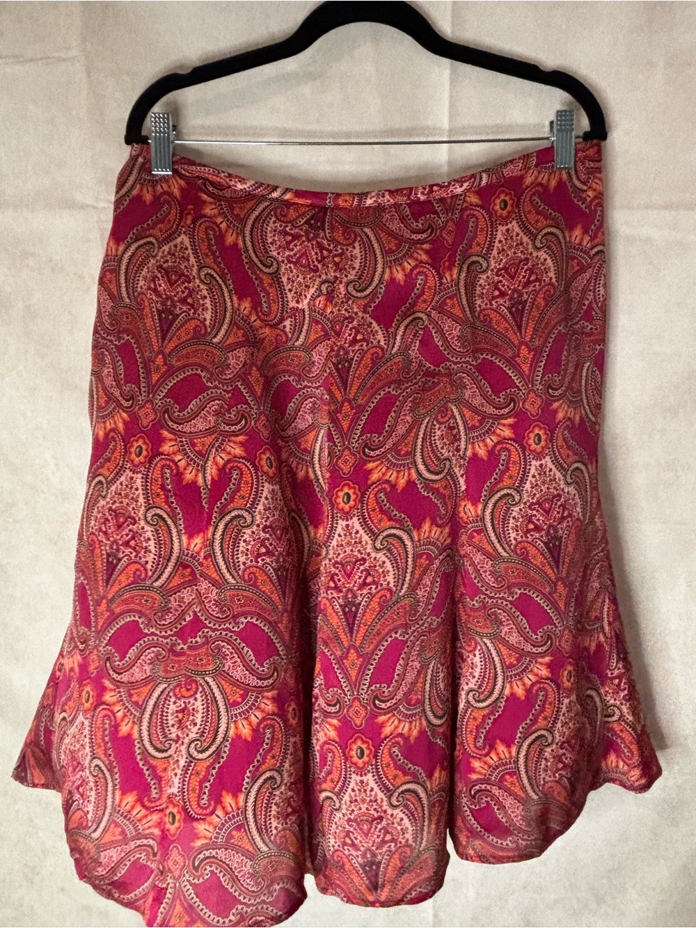 Ann Taylor Fuchsia Paisley Flared Mini Skirt
